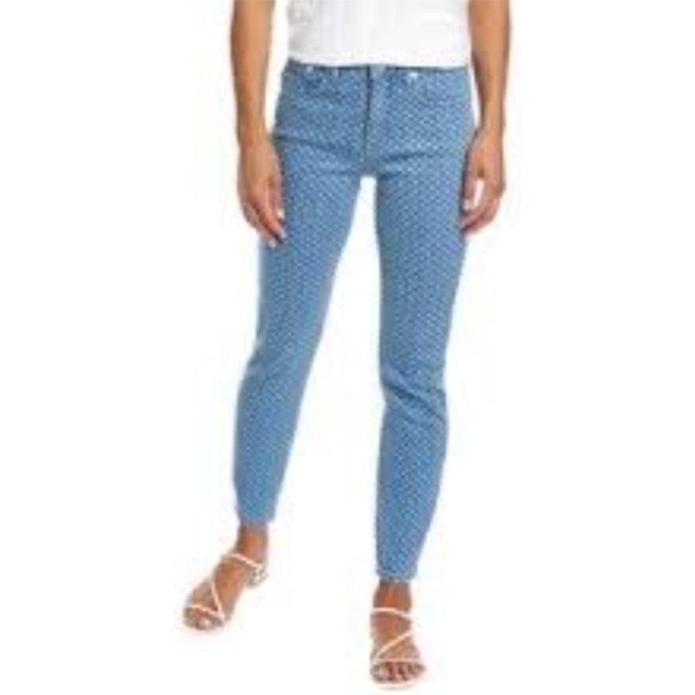 Vineyard Vines High Rise Skinny Jeans Blue Print Casual Denim Size 26